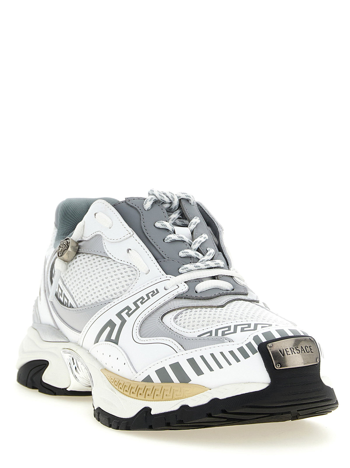 Versace Icaro Mesh And Leather Fabric Sneakers