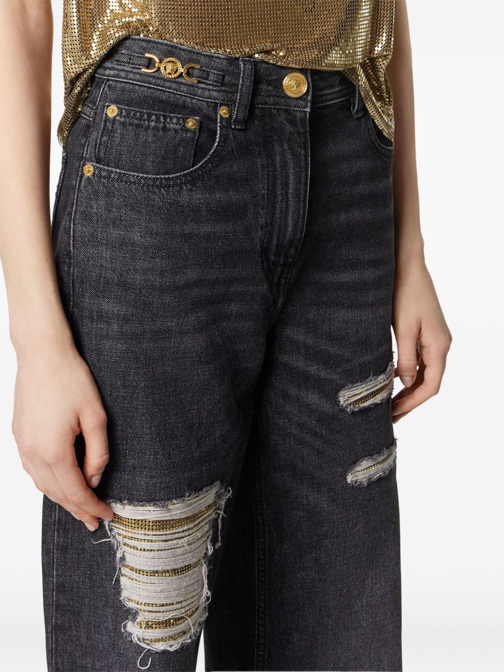 Versace Metal Mesh Regular-Fit Jeans
