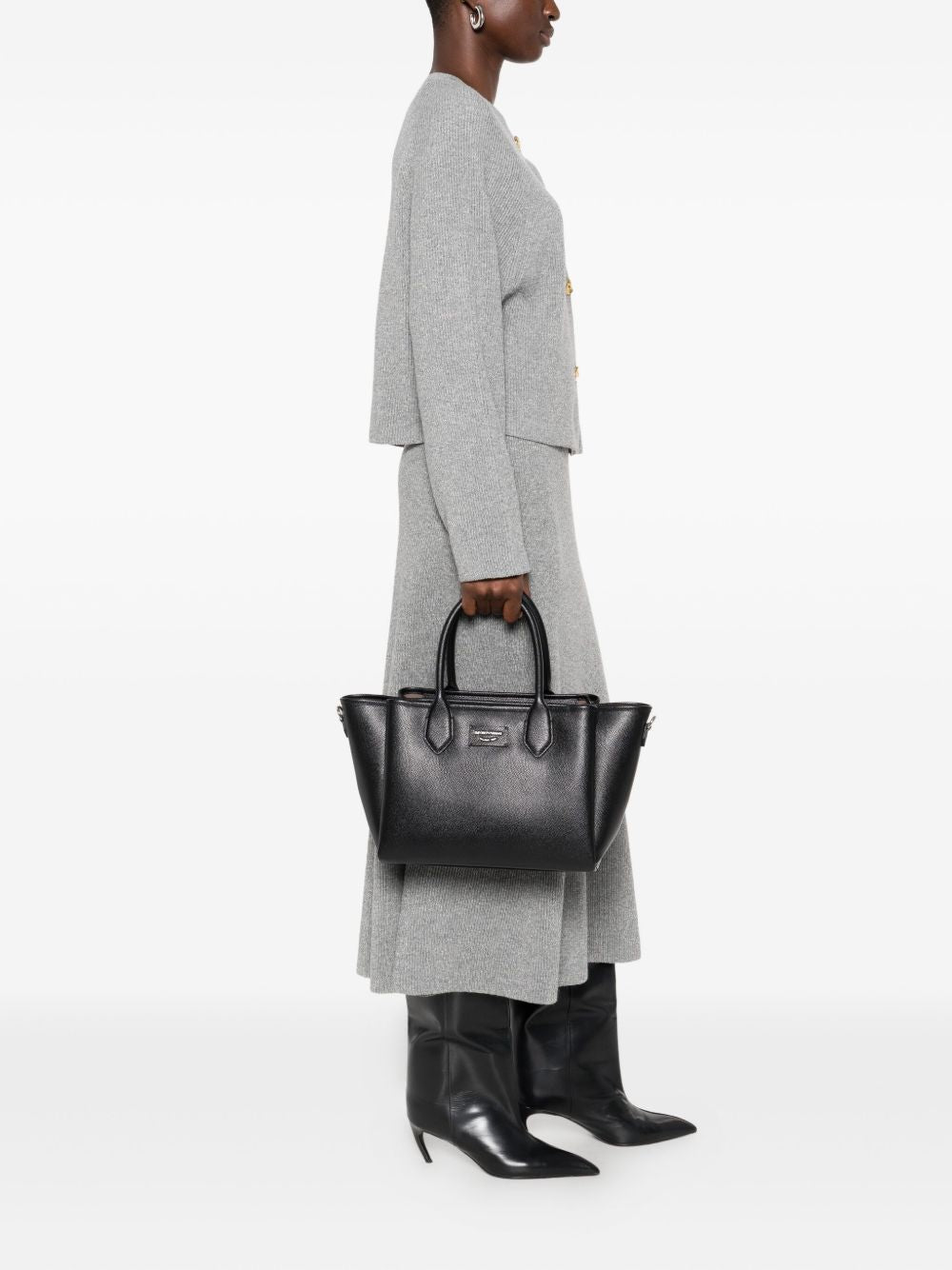 Emporio Armani Medium Shopper Bag With Palmellato Finish