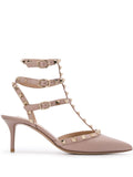 Valentino Garavani Rockstud 65mm leather ankle strap pumps.