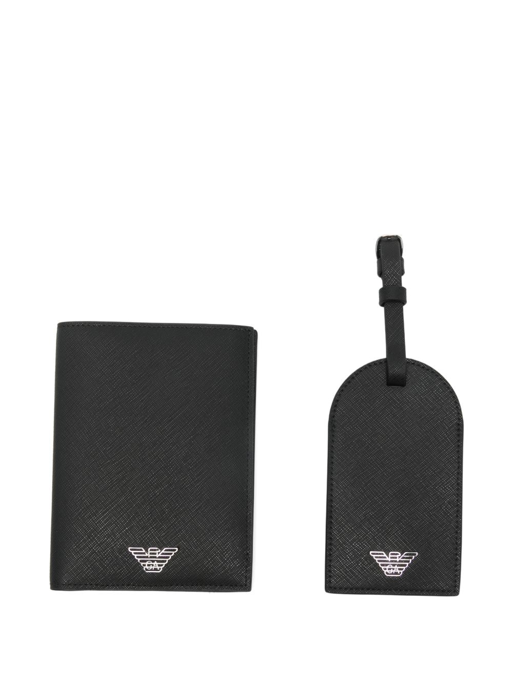 Emporio Armani Asv Gift Box With Regenerated Saffiano Passport Holder And Tag