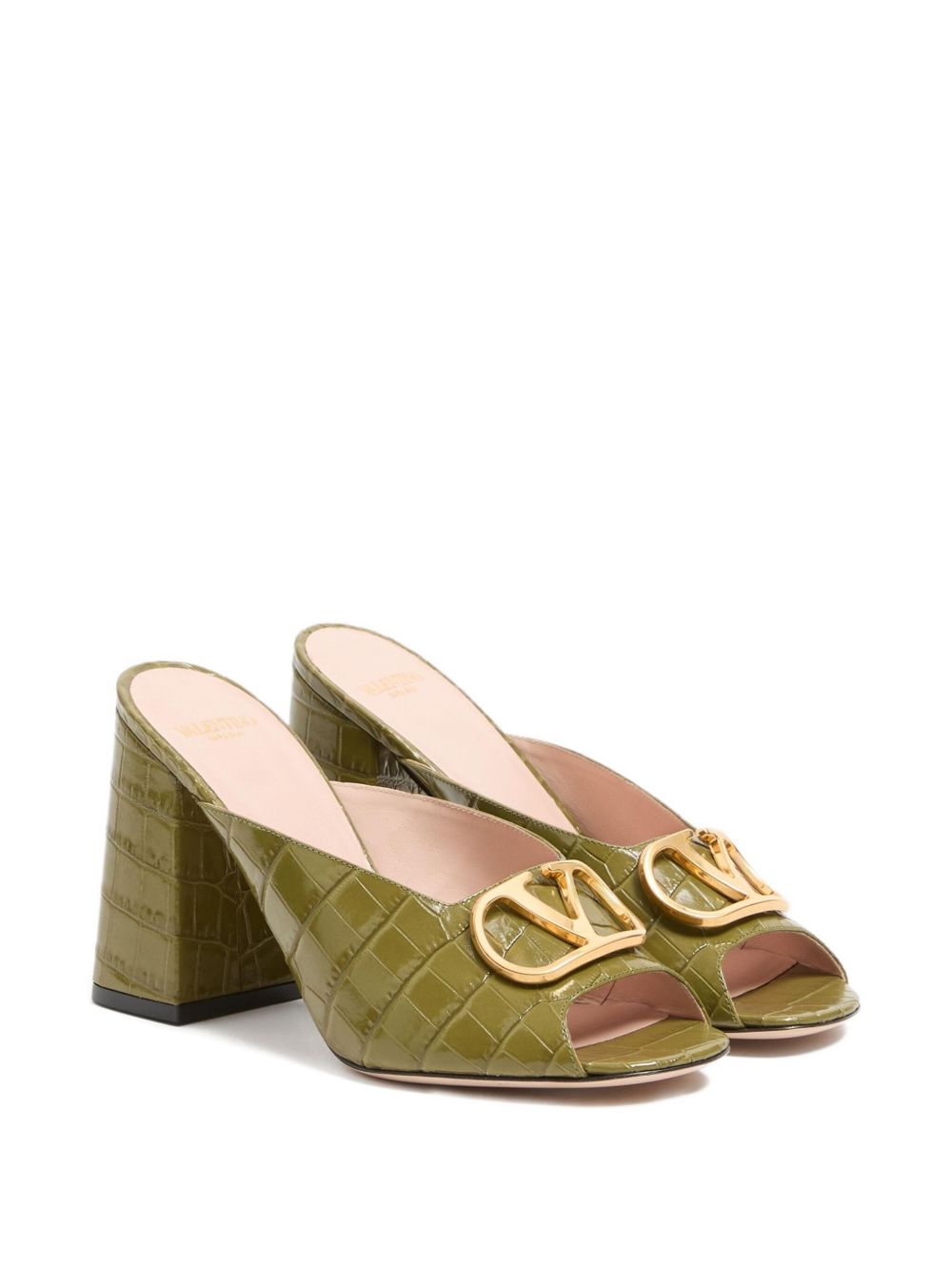Valentino Garavani VLogo Signature Slide Sandal In Printed Calfskin 95MM