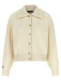 Polo Ralph Lauren White Braid Wool And Cashmere Cardigan