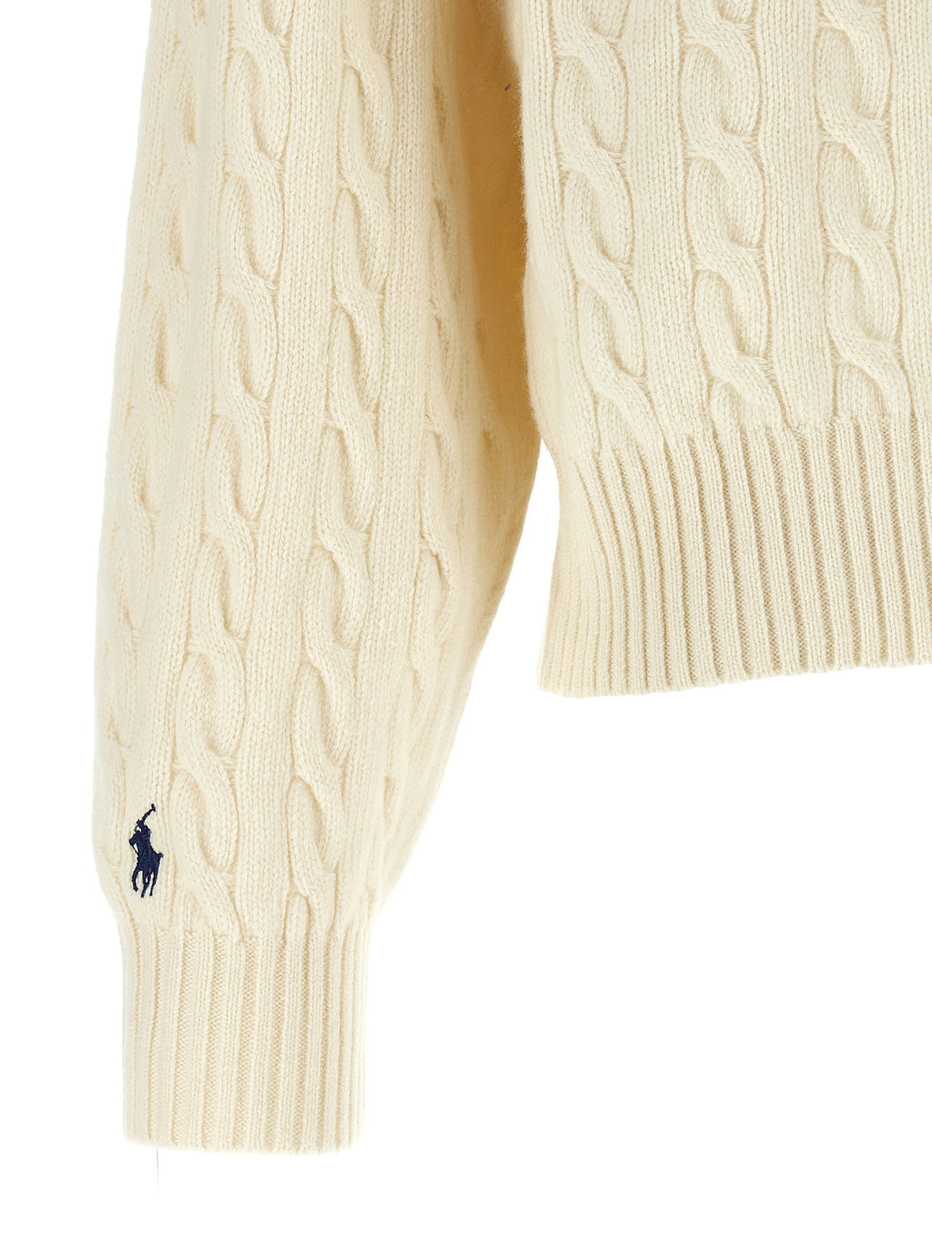 Polo Ralph Lauren White Braid Wool And Cashmere Cardigan