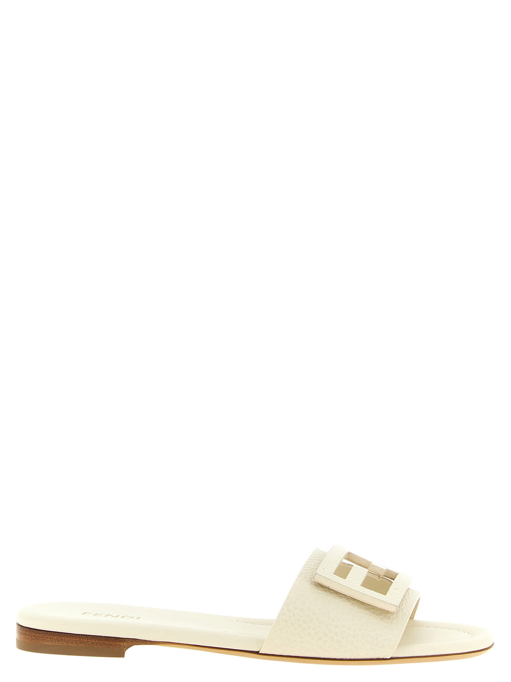 Fendi White Tube Slides