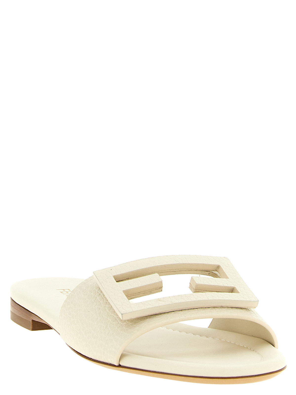 Fendi White Tube Slides