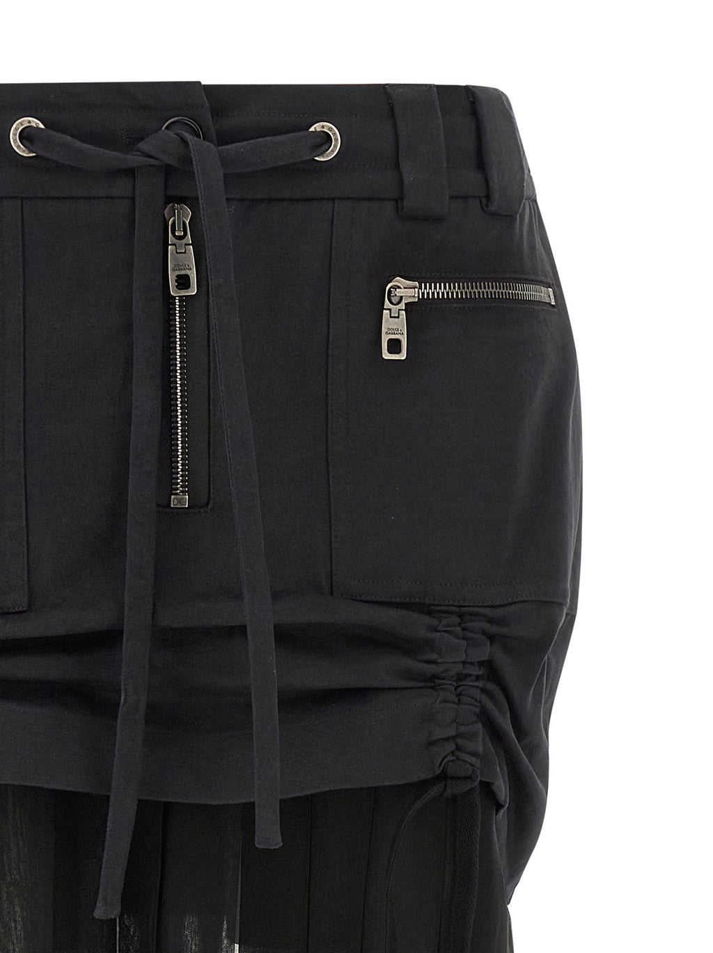 Dolce & Gabbana Twill And Chiffon Skirt