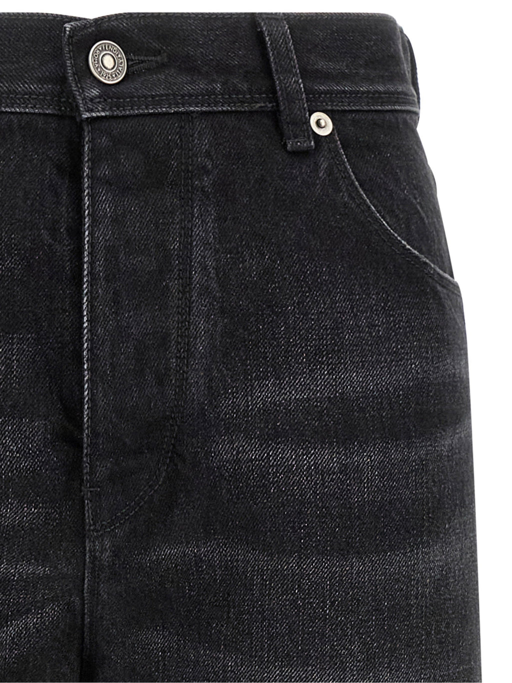 Fendi Yellow Stitching Jeans With Visible Thread