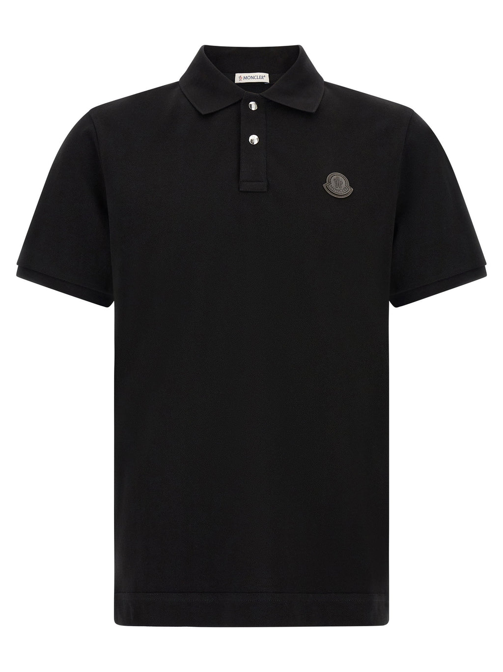 Moncler Leather Logo Patch Polo Shirt