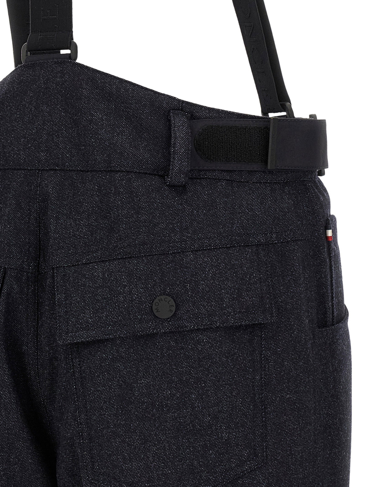 Moncler Grenoble Blue Denim Ski Bib Shorts