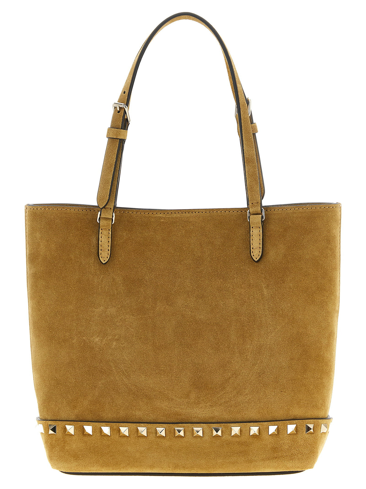 Valentino Garavani V. Garavani Rockstud Small Beige Shopping Bag